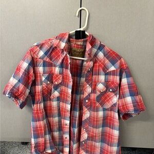 Wrangler Retro Red and Blue Checkered Shirt